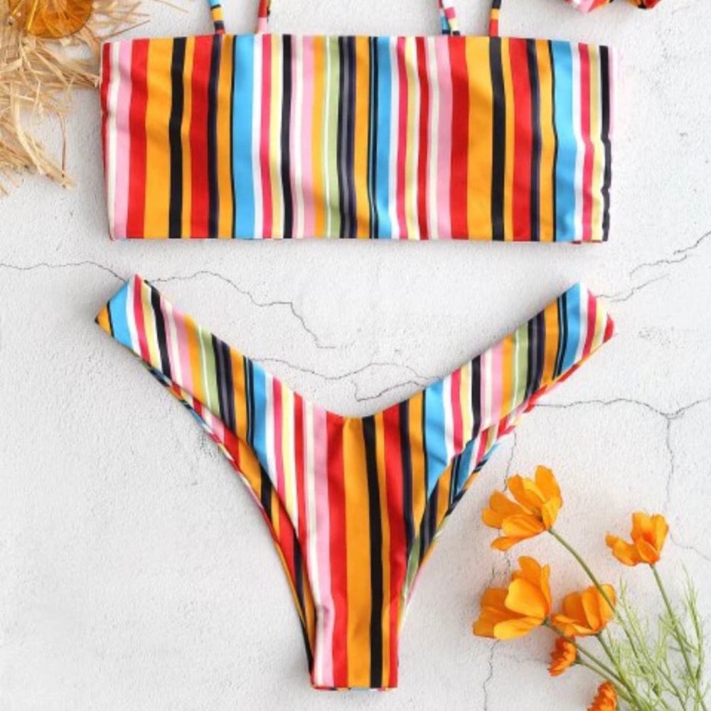 Zaful rainbow striped bikini
